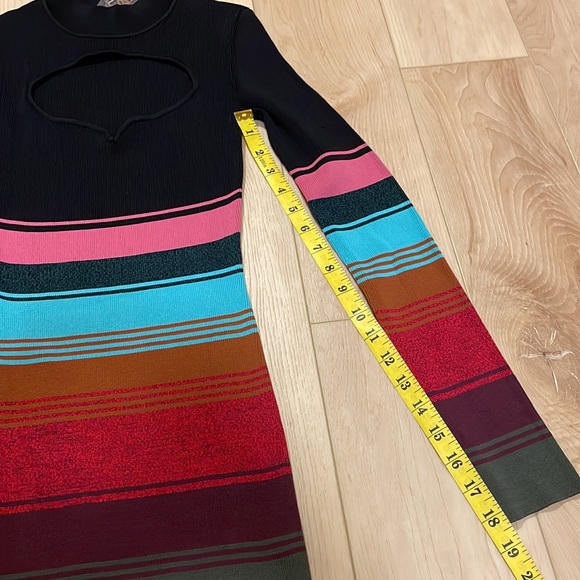 STAUD Clara Stripe Cutout Ribbed Long Sleeve Sweater Dress, sz S - Picture 14 of 15